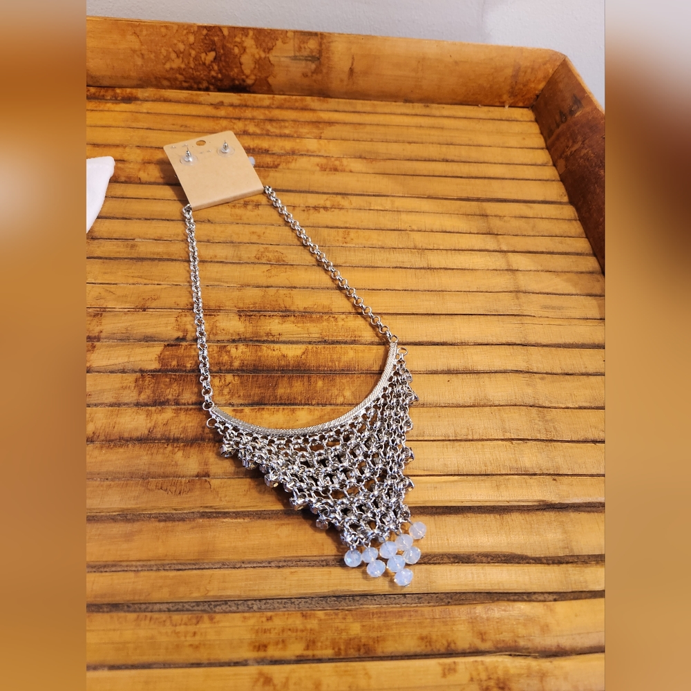 Rhinestone Necklace with Earrings Set - Picture 15 of 17
